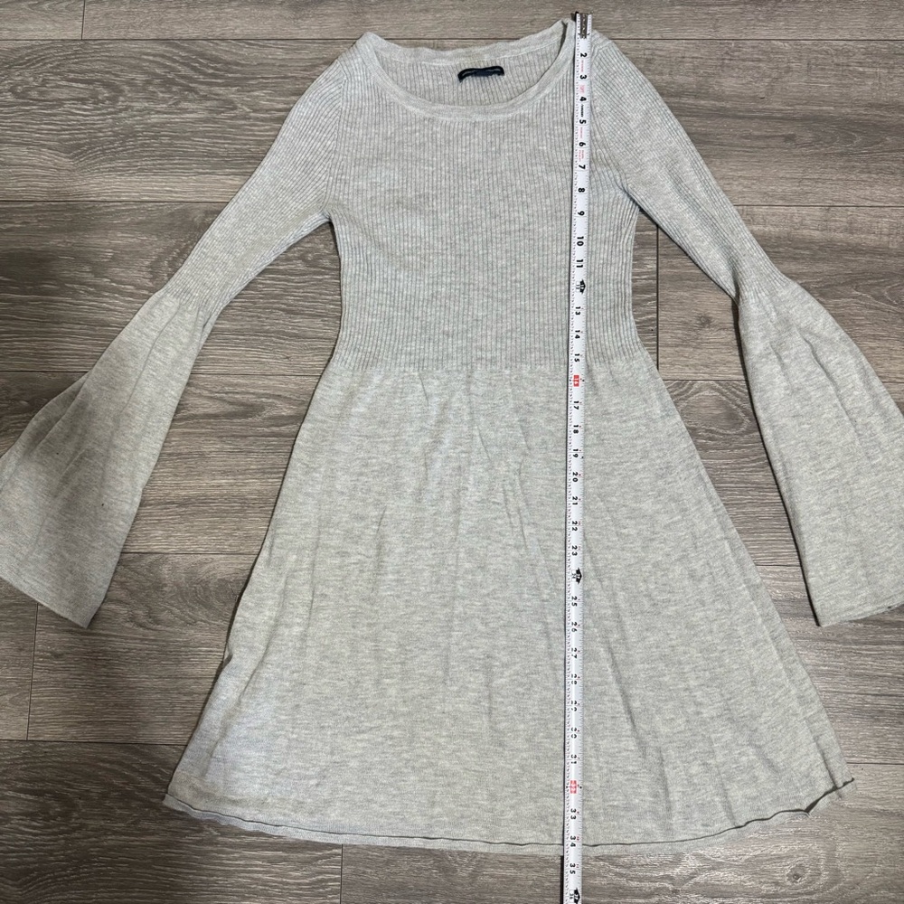 American Eagle Outfitters Women Light Gray Long Sleeve Fit & Flare Dress Size S - Picture 16 of 17